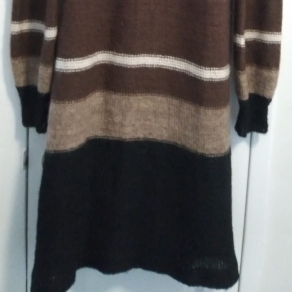 Vintage WAY OUT Mohair Striped Long Sleeve Open Front Cardigan Sweater Size M - Picture 7 of 7
